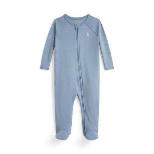 Baby Boy Cotton Interlock Footed Coverall