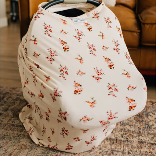 Nursing + Car Seat Cover, Ivory Floral – Ben+James