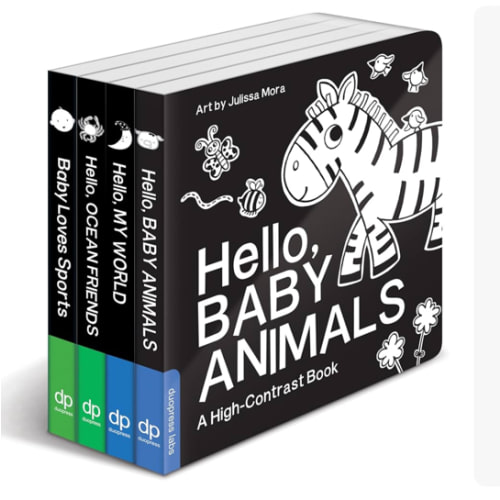 High Contrast Baby Book Set: 4 Board Books for Newborns
