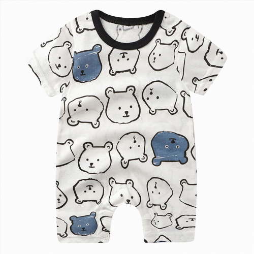 Kogui Baby Clothes Boy Newborn Baby Pajamas, Short Sleeve Footless Rompers, Snap Closure Sleeper for Boy Girls 0 3 6 9 12 18 24 Months (Blue,6-12 Months)