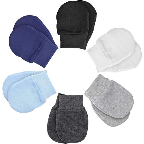 6 Pairs Newborn Baby Mittens Infant Toddler Gloves Soft No Scratch Mittens for 0-3 Months Baby Boys Girls