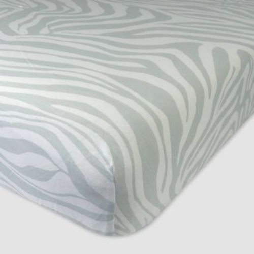 Honest Baby Organic Cotton Fitted Crib Sheet - Zanzibar Gray Zebra