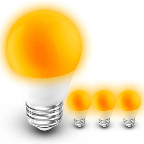 Amber Sleep Light Bulbs 1800k, Blue Light Blocking, Dim Light Bulb 25-40w Equivalent, 3W E26 Warm Amber Night Light for Healthy Sleep, Bedroom, Kids Room, Non-Dimmable, 4 Pack