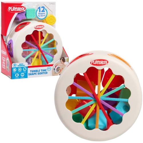 Playskool Tumble Time Shape Sorter Activity Toy, 12 Textured Shapes, Kids Ages 9 Months and up