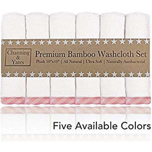 Premium Baby Washcloths - (6-Pack) Organic Bamboo Wash Cloths 2X Thicker & Softer - 10 x 10 in - Perfect for Eczema (Pink) - Pink Gingham