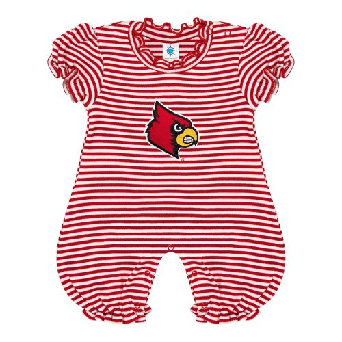 Creative Knitwear College Baby Striped Puff Sleeve Romper - Team Logo, Many Colors, for Girls (Newborn-12 Months)