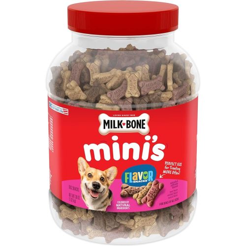 Milk-Bone Flavor Snacks Mini’s Dog Biscuits, Flavored Crunchy Dog Treats, 36 Oz. Canister