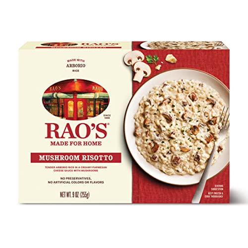Rao's Made for Home Mushroom Risotto, Frozen Meals, 9oz, Premium Quality Arborico rice, Creamy Parmesan, and Mushrooms
