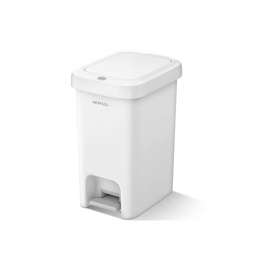 MOPALL 21.5L/5.7Gal Slim Bathroom Trash Can with Lid Soft Close, Bathroom Garbage Can with Press Top Lid & Foot Pedal, Step Trash Bin Wastebasket Waste Bin for Home, Kitchen, Garage, Apartment, Office