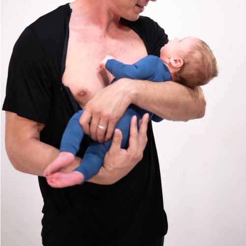 The Cameron Unisex Nursing and Skin to Skin Shirt in Black