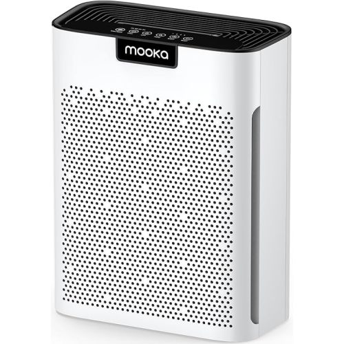 Air Purifiers for Home Large Room 2200 Ft² with Washable Filters, MOOKA H13 HEPA Air Purifier for Home Pets Bedroom with Fragrance, Air Cleaner for Smoke Dust Pollen Pets Hair Odor, KJ190 White