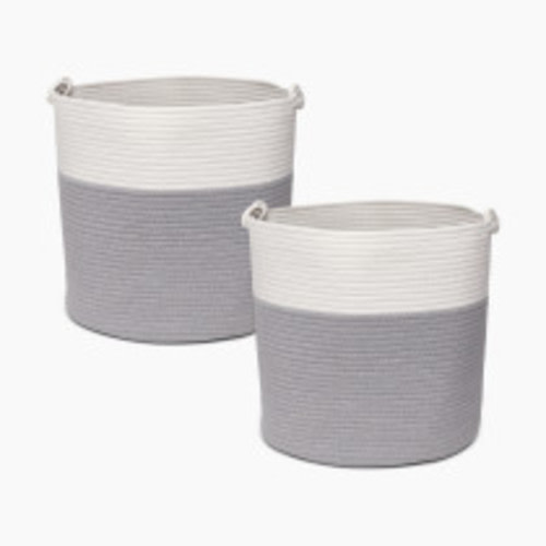 Sprucely Large Rope Basket - Grey, 2-Pack