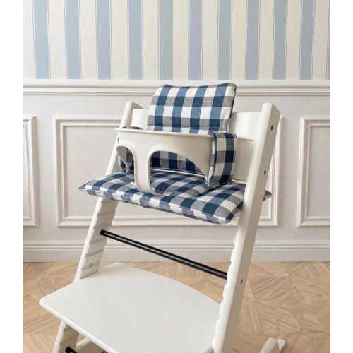 Gingham Cushion Waterproof - Wipe Clean, compatible with Stokke Tripp Trapp highchair