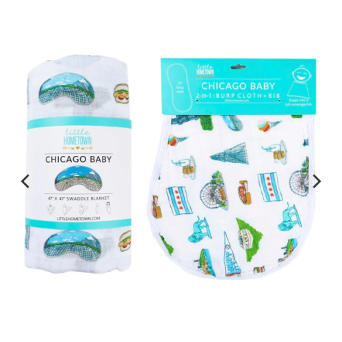 Chicago Baby Muslin Swaddle & Burp Cloth - Buy Now