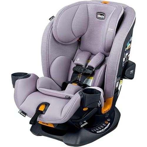 Chicco OneFit LX ClearTex All-in-One Car Seat with LeverLock Installation, Slim Design, Convertible Car Seat, Seat for Infants and Children 5-100 lbs | Lupine/Purple