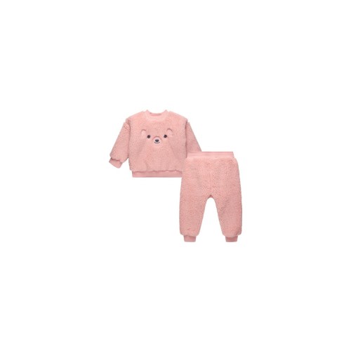 Bilbi 2 Piece Sherpa Track Suit Set Pink | Baby Bunting AU