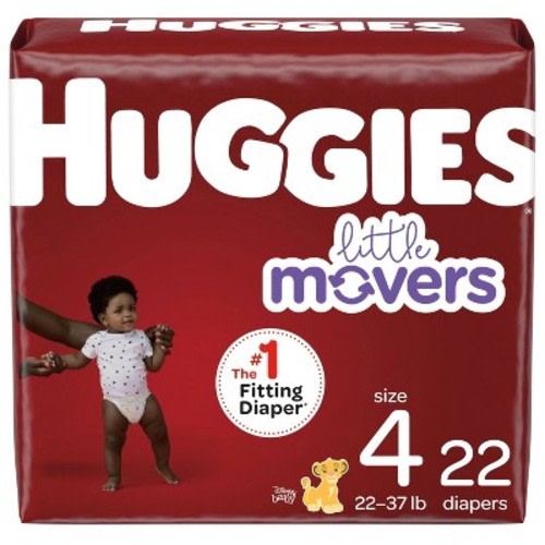 Huggies Little Movers Baby Disposable Diapers Jumbo Pack - Size 4 - 22ct