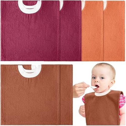 6 Pcs Pullover Baby Bibs Cotton (Retro Colors)