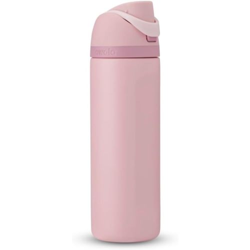 Owala Stainless Steel Water Bottle, 24 Oz, Rose Quartz Pink, Flip-Top Lid