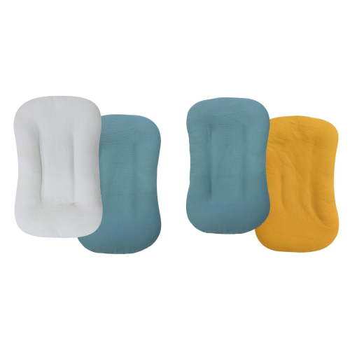 BINGLI 2Pcs Muslin Baby Lounger Pack Organic Cotton Removable Slipcover for Baby Padded Lounger Floor Seat Cover for Boys Girls