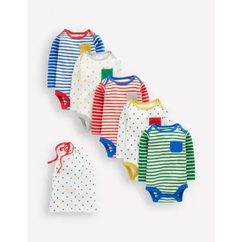 Striped 5 Pack Bodies-Multi Stripes/Stars | Boden USA