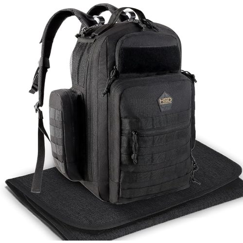 HighSpeedDaddy - Baby Diaper Backpack, Military-Grade, Waterproof, Compact Baby Travel Bag with Diaper Changing Mat