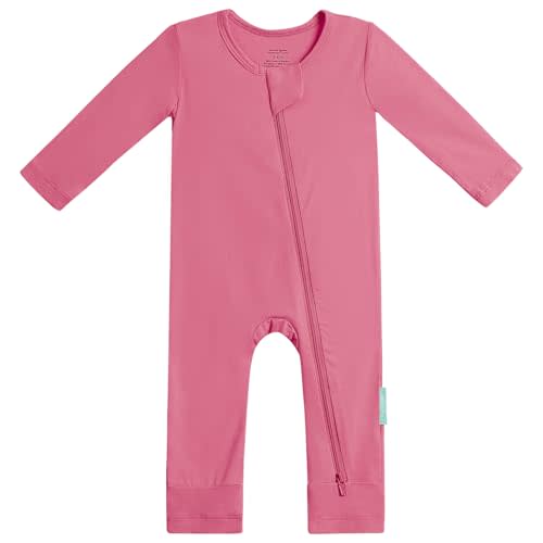 PurComfy Baby Long Sleeve Romper Jumpsuit, Premium Soft Rayon One Piece Pajamas Boy Girl 2-Way Zipper Coverall Sleeper