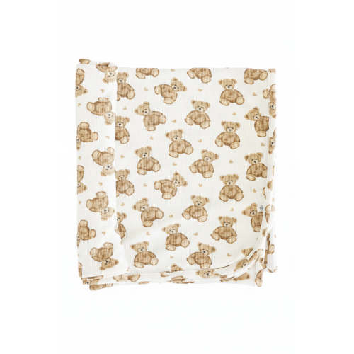 Beary Sweet Bamboo Waffle Oversized Swaddle Blanket