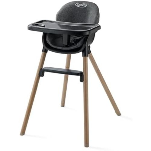Graco Ready2Dine DLX 4-in-1 Highchair, Portable High Chair with 4 Growing Stages, Foldable Baby High Chair, Toddler Feeding Seat, Youth Stool, and Big Kid Seat, Hazen