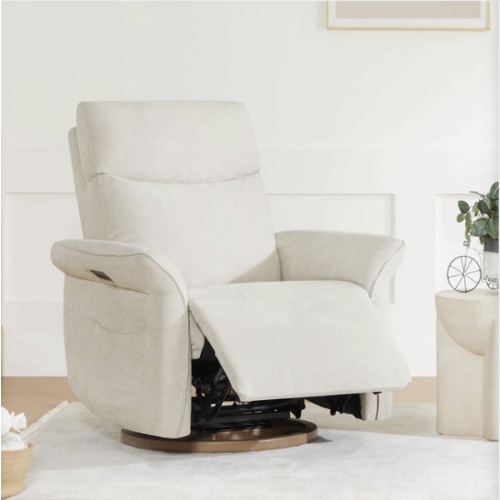 Vinca Power Swivel Nursery Glider Recliner with Power Lumbar & Headrest
