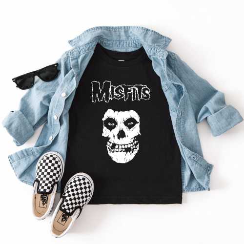 Kids Misfits t-shirt, toddler band tee, kids band graphic tee, black cotton kids fit