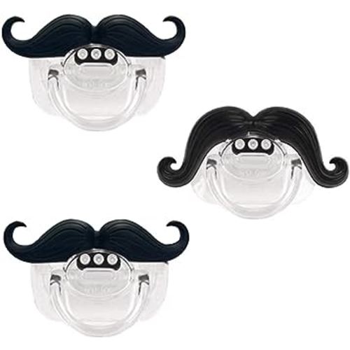 3pcs Mustache Pacifier, Gentleman Mustache Baby Pacifier, Pacifier 0-36 Months, Gift Pacifiers for Boys and Girls