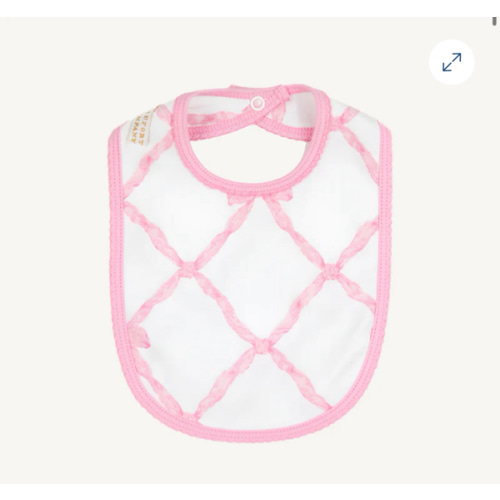 Burp Me Bib - Belle Meade Bow with Pier Party Pink