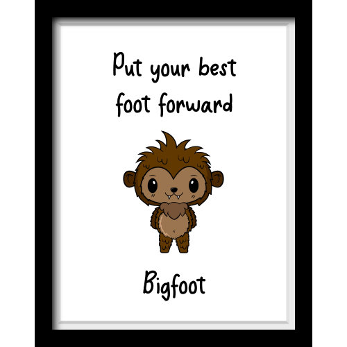 Motivational 1 piece Cryptozoology Children&#39;s Wall Art Digital Download - Cryptids - Bigfoot, Sasquatch