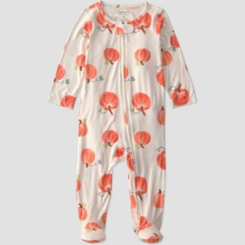 Carter's Just One You® Baby pumpkins Comfy Soft Long Sleeve Sleep N' Play - Ivory 3M