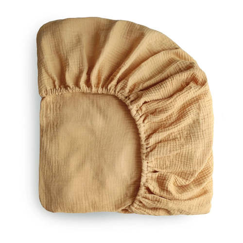Mushie Extra Soft Crib Sheet Baby Nursery Accessory Fall Yellow– Hazel & Fawn