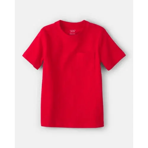Toddler Solid Short-Sleeve Pocket Tee - Red | Carter's