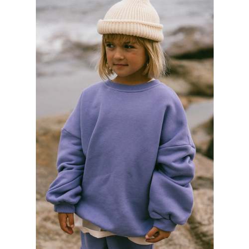 Daily Crewneck Lilac | Kids Lightweight Cotton Sweater – Fostered Collection