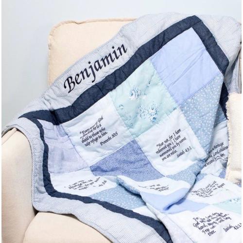 Personalized baby quilt with scriptures/ dedication gift/ baptism gift/ keepsake/ heirloom
