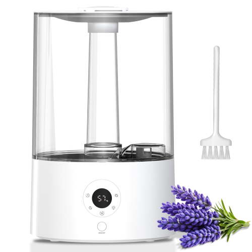 KISSAIR Cool Mist Humidifier for Room, 4L Top-Fill & 50H Runtime Ultrasonic Humidifier, 22dB Quiet Ultrasonic Humidifier for Home, Touch Control