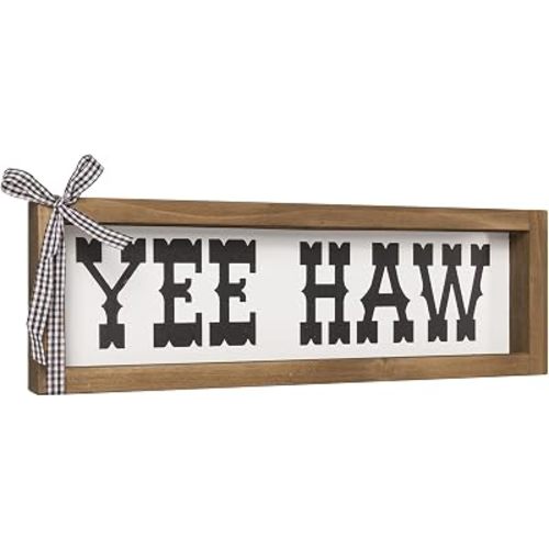 Yeehaw Sign, Western Cowboy Wall, Shelf, Desk, Table Home Decor