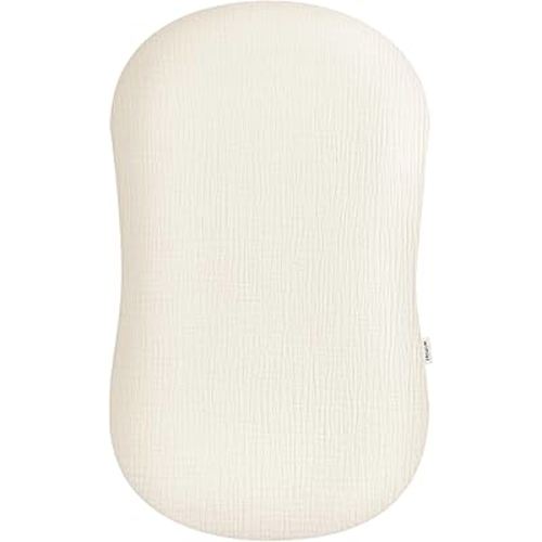 Muslin Baby Lounger Cover, Newborn Lounger Cover, Soft Cotton Breathable Lounger Pillow for Boys Girls Infant, Cover Only (Pale Yellow)