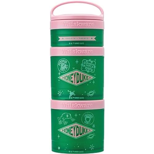 Whiskware Harry Potter Stackable Snack Containers for Kids and Toddlers, 3 Stackable Snack Cups for School and Travel, Sweet Treats! Honeydukes!