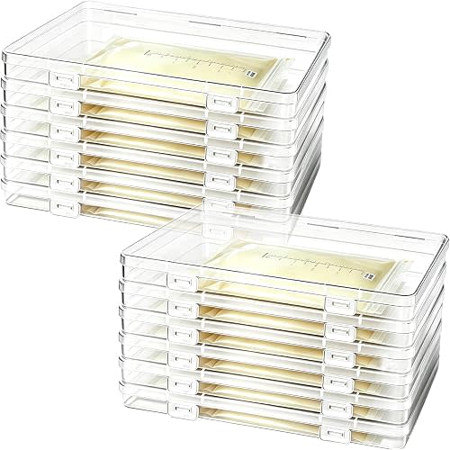12 Pcs Clear Flat Breast Milk Freezer Storage Organizer,Space Saving Breastmilk Storage Tray,Breastmilk Freezer Flat Storage Containers for Breastfeeding Bag Organization,7.5 x 5.1 x 0.7 in