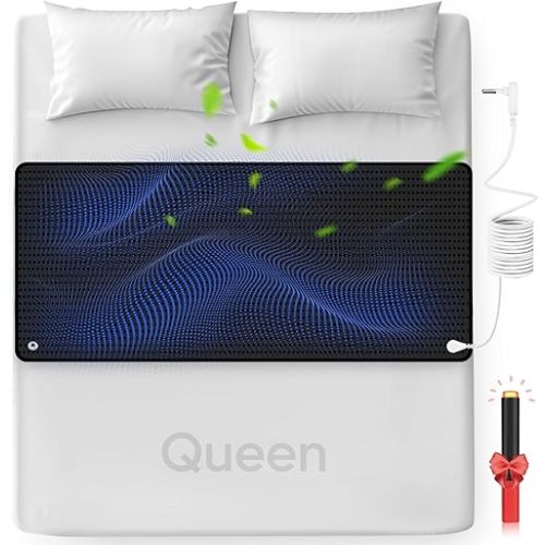 Grounding Mat for Bed, Enjoy The Grounding Effect Indoors, for Better Sleep, Pain and Stress Relief, Grounding Mat Set Comes with Grounding Cord, 27''×60''