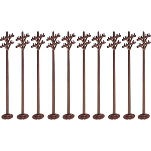Lionel 10-Pack Telephone Poles Model Train Accessory for O Gauge Layouts, Railroad Scenic Decoration, Set of 10, Age 14+