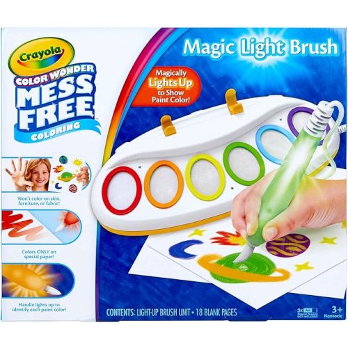 Crayola Color Wonder Magic Light Brush, Mess Free Painting Station for Kids, Gift for Kids, Learning Toddler Activity Toy, Ages 3+