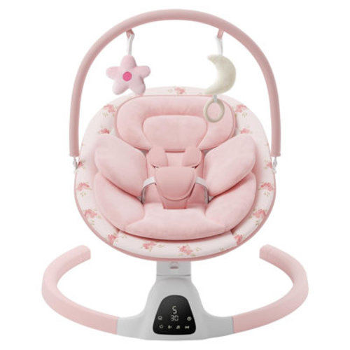 Baby Swing for Infants,5 Speeds,10 Lullabies,5-Point Harness,Electric Rocking Chair for Toddlers with Bluetooth,Remote Control,Touch Panel,Pink | Wayfair