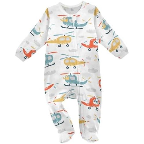 Dussdil Baby One-Piece Footies Newborn Rompers Pajamas Cotton Footed Pjs for Sleep Play Boys Girls