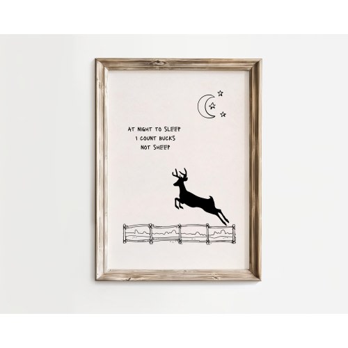 PRINTED Deer wall art, Boy nursery decor, Hunting bedroom, Buck print, Deer hunter gift, Antler picture, Baby shower gift, Woodland